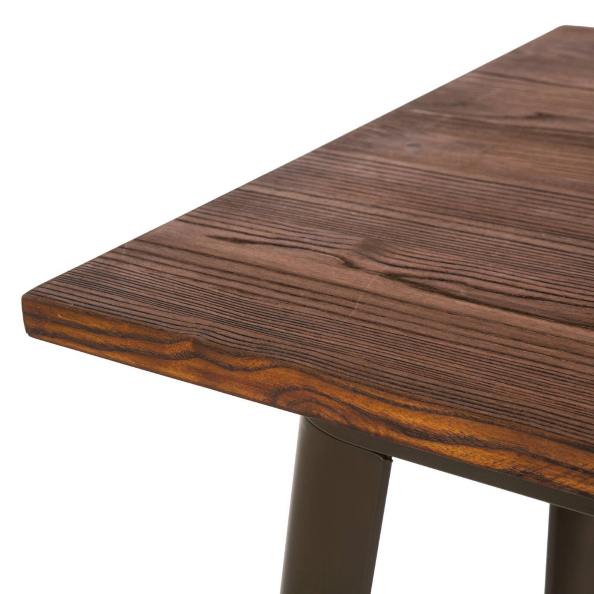 Glitzhome® Metal & Wood Bistro Pub Bar Table
